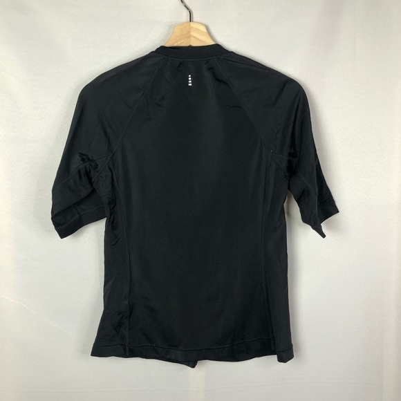 Lands' End Black Full Zip Cycling Athletic Short Sleeve Top S 6-8 - Picture 3 of 3